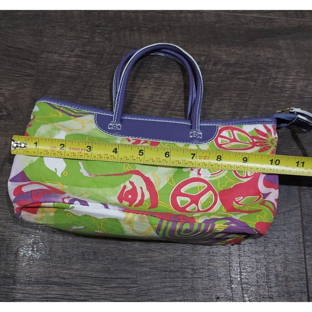 Purse Small Tracie Godi Goove Boho Floral Bag Lime Green Purple Vintage 1990 - Picture 4 of 15